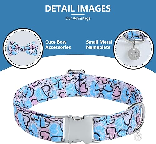 Miniatura 4 de Collar de perro con lazo desmontable y hebilla de metal, collar ajustable para perros pequeños, medianos y grandes y hembras