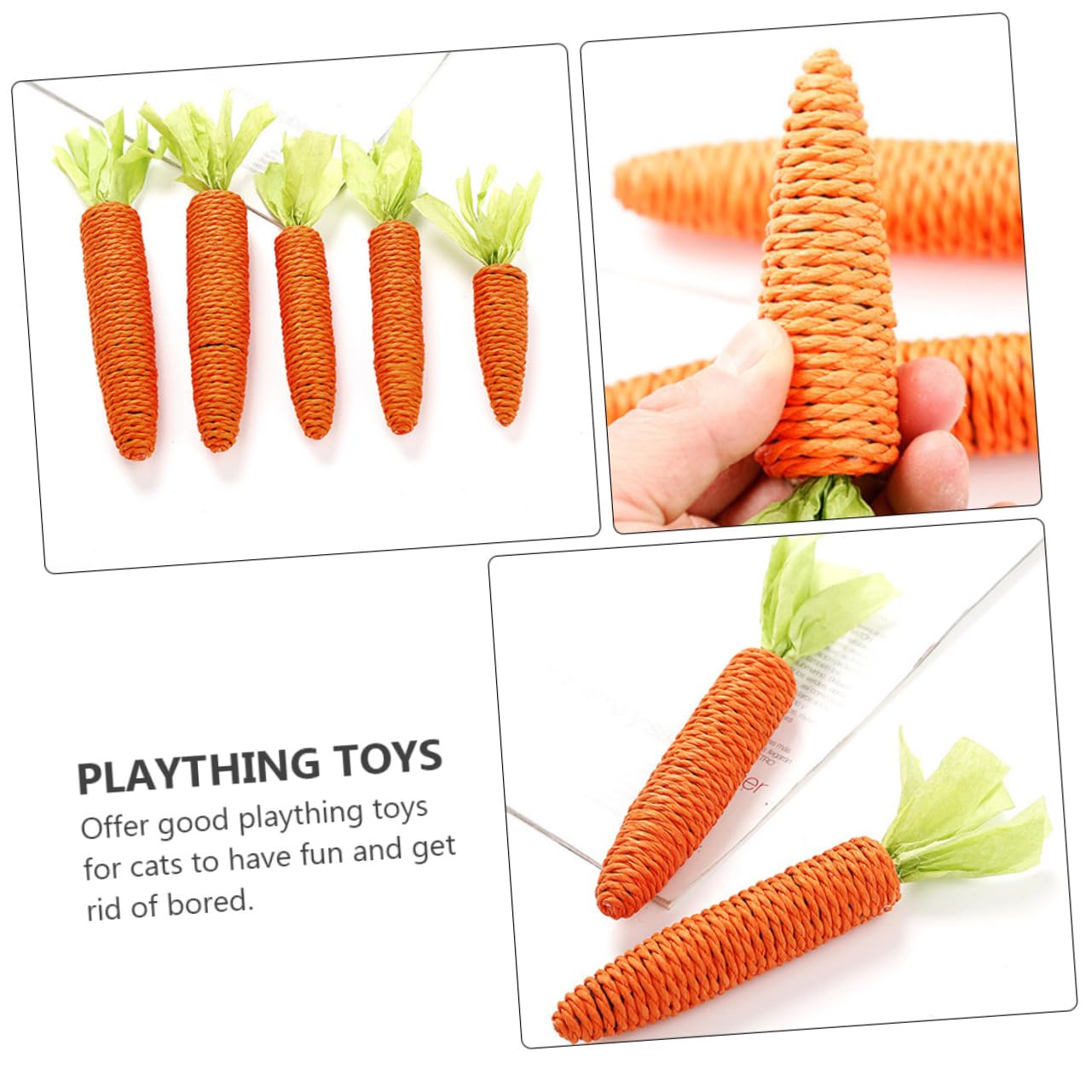 SUPVOX 18pezzi Giocattoli Chew Per Gatti Forma Di Carota Divertenti Giocattoli Da Masticare Per Cani e Gatti Per Piccoli Animali Domestici Per Gioco e Distrazione