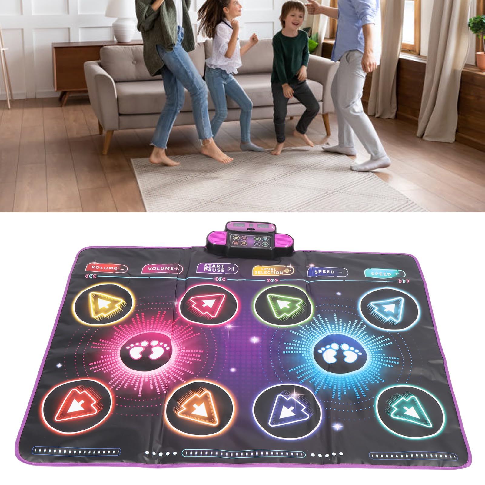 Tappeto da Ballo Elettronico, Tappetino Interattivo con Musica Integrata per 2 Giocatori – Divertimento Musicale per Uso Domestico, attività per Stimolare L'intelligenza e la