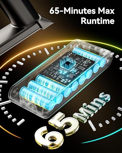 Miniatura 3 de Aspiradora inalámbrica, 50 KPA 65 minutos XL para el hogar, aspiradora de palo con cepillo antienredos, pantalla LED, autoportante, aspiradora