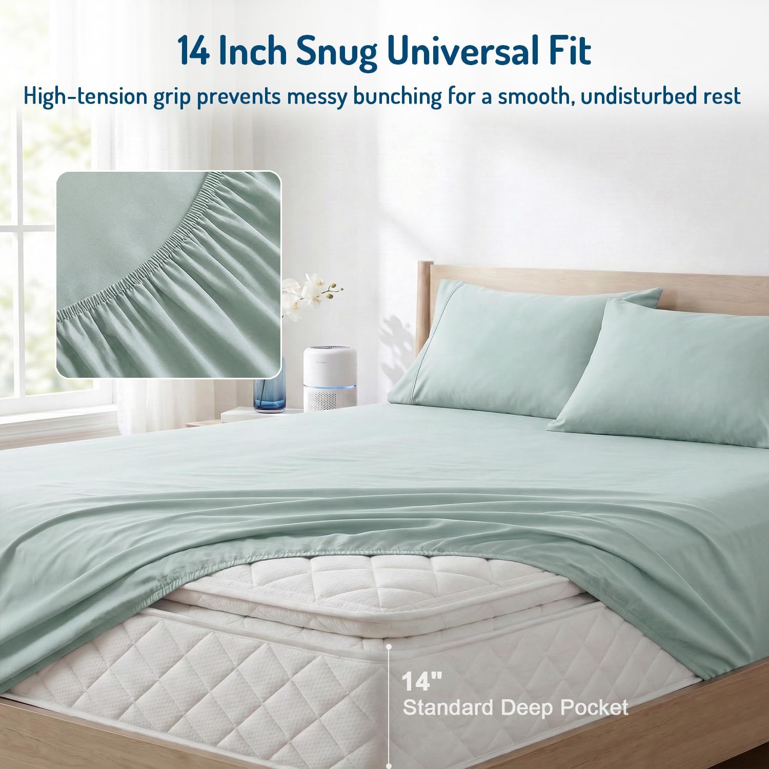 Degrees of Comfort Coolmax® Cooling Bed Sheets Twin Size for Hot Sleepers, Moisture Wicking Sheet Set for Night Sweats, Deep Pocket, Ultra Soft, Cozy for All Seasons, Aqua 3 Pieces