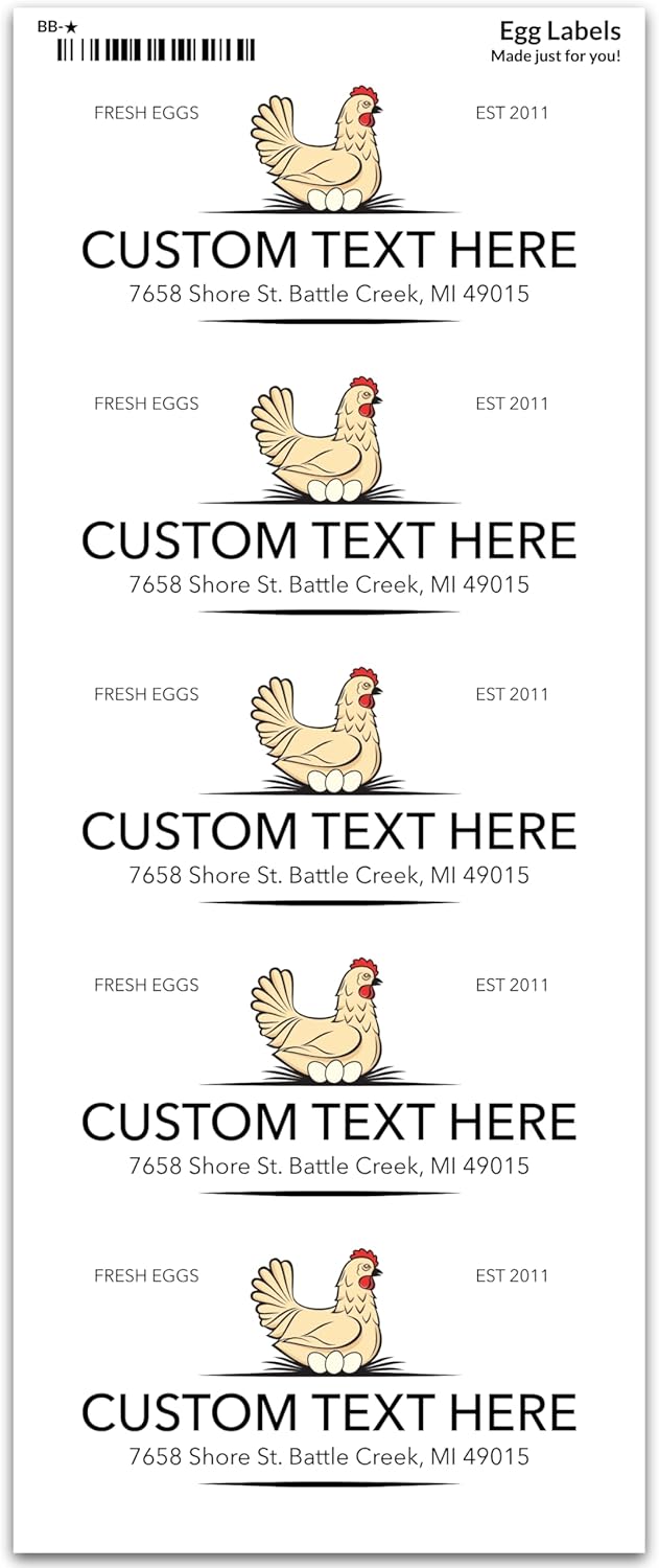 Personalized Egg Carton Stickers - Custom Farm Fresh Egg Carton Labels - Made in USA (20-2500 Labels) - Image 3