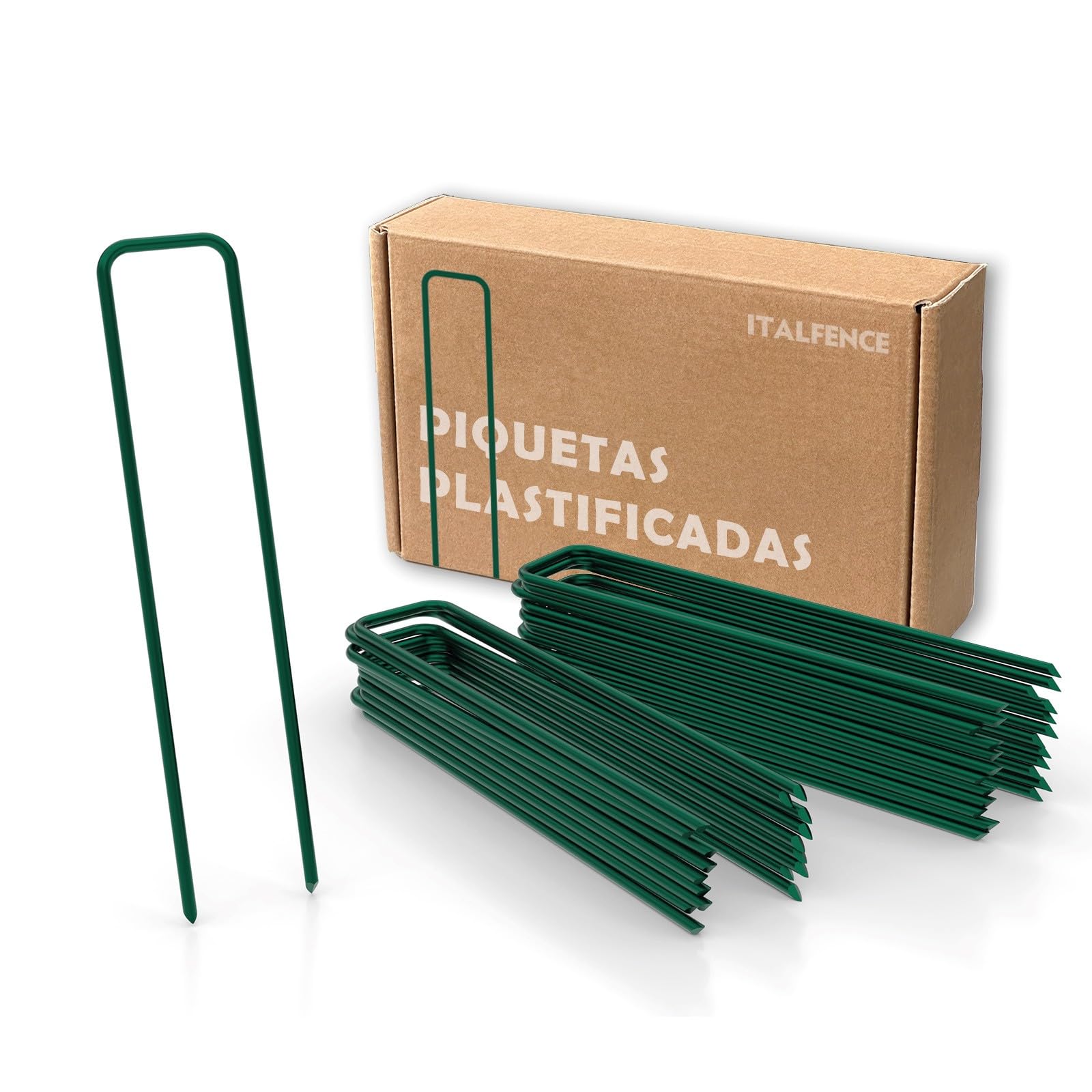 Grapas de sujeción Ø3,00mm plastificadas, Malla antihierba [1000 piquetas]