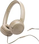JBL Tune 530 - Écouteurs supra-auriculaires filaires avec jack auxiliaire 3,5 mm et son JBL Pure Bass, câble plat anti-enchevêtrement, appels mains libres, léger, confortable et pliable - Noir