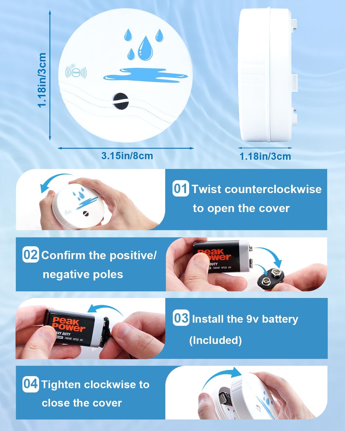 15 Pack Water Leak Detectors for Home