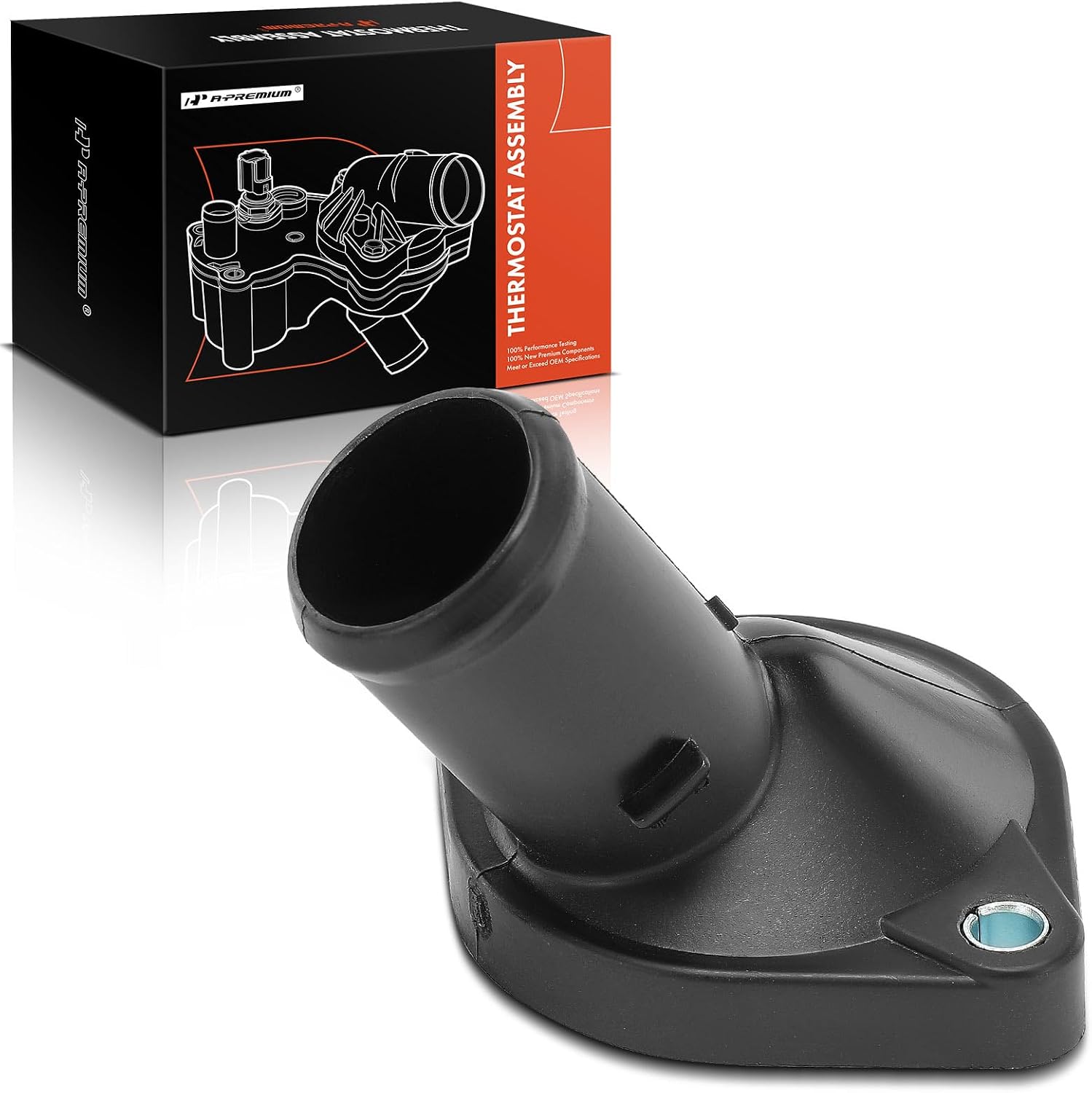 A-Premium Thermostat Housing Water Outlet Compatible with Toyota & Scion - Yaris 2006-2019, Echo 2000-2005, xB 2004-2006, xA 2004-2006 - Upper Side