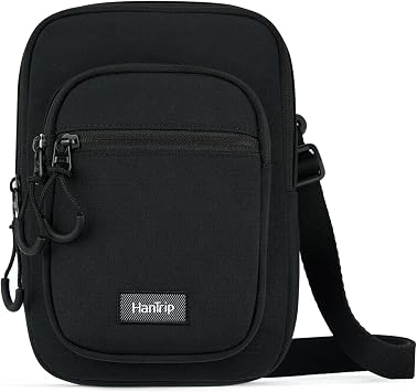 HanTrip Small Crossbody Sling Bags Mini Messenger Bag for Men, Black