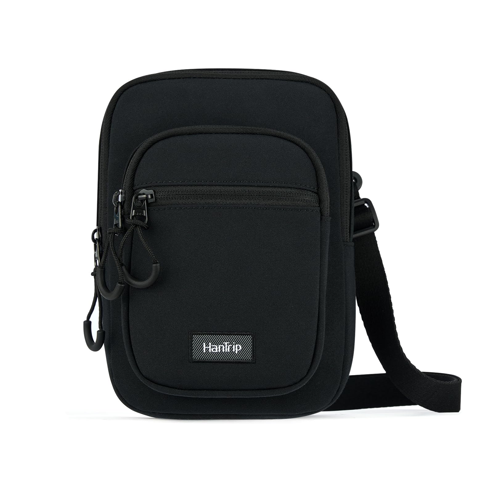 HanTrip Small Crossbody Sling Bags Mini Messenger Bag for Men, Black