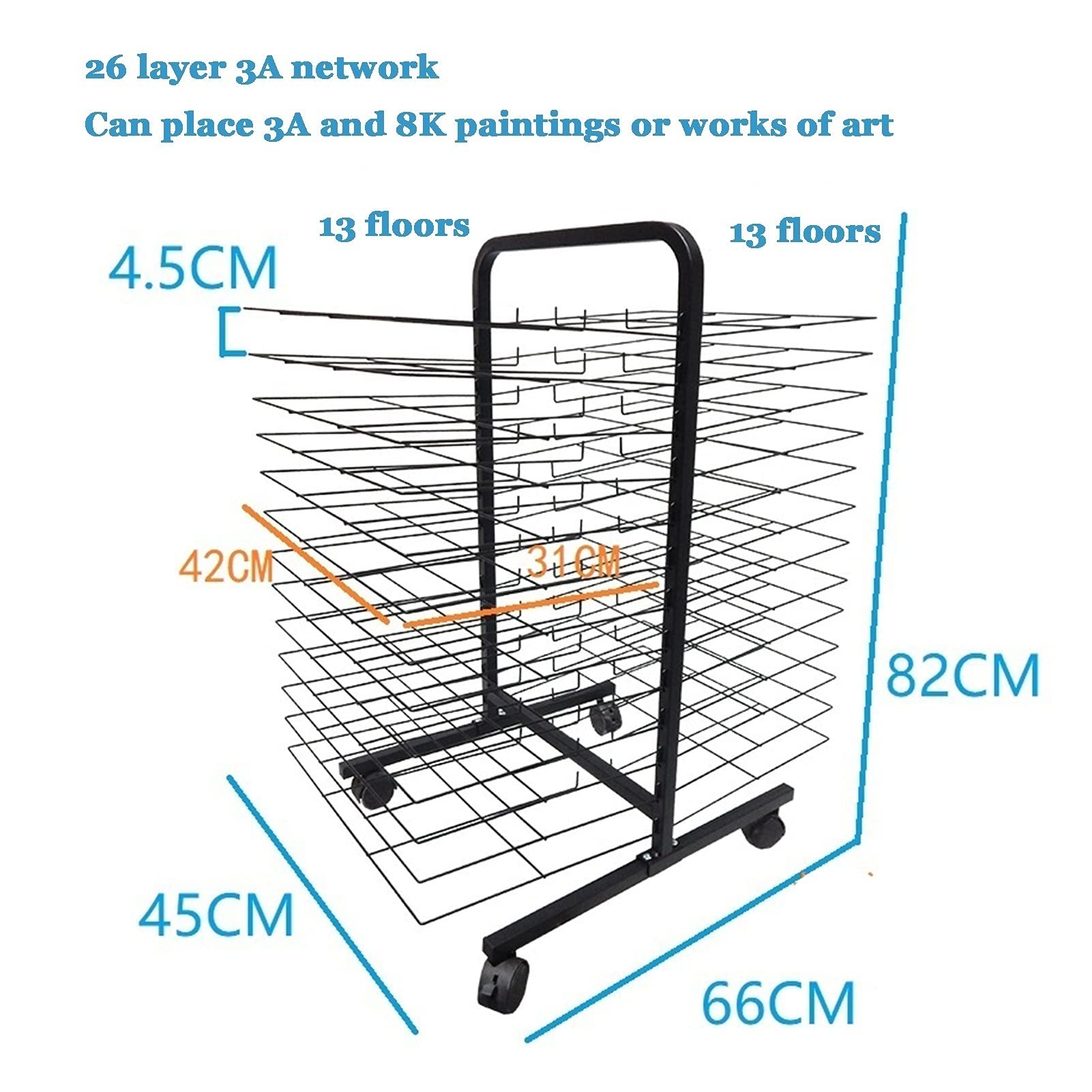 Rejilla de secado de Arte, rejilla de secado de Arte de Metal de 10 capas, independiente para pintura al óleo, adecuada para El hogar y la escuela de Arte, revestimiento de Color, herramient