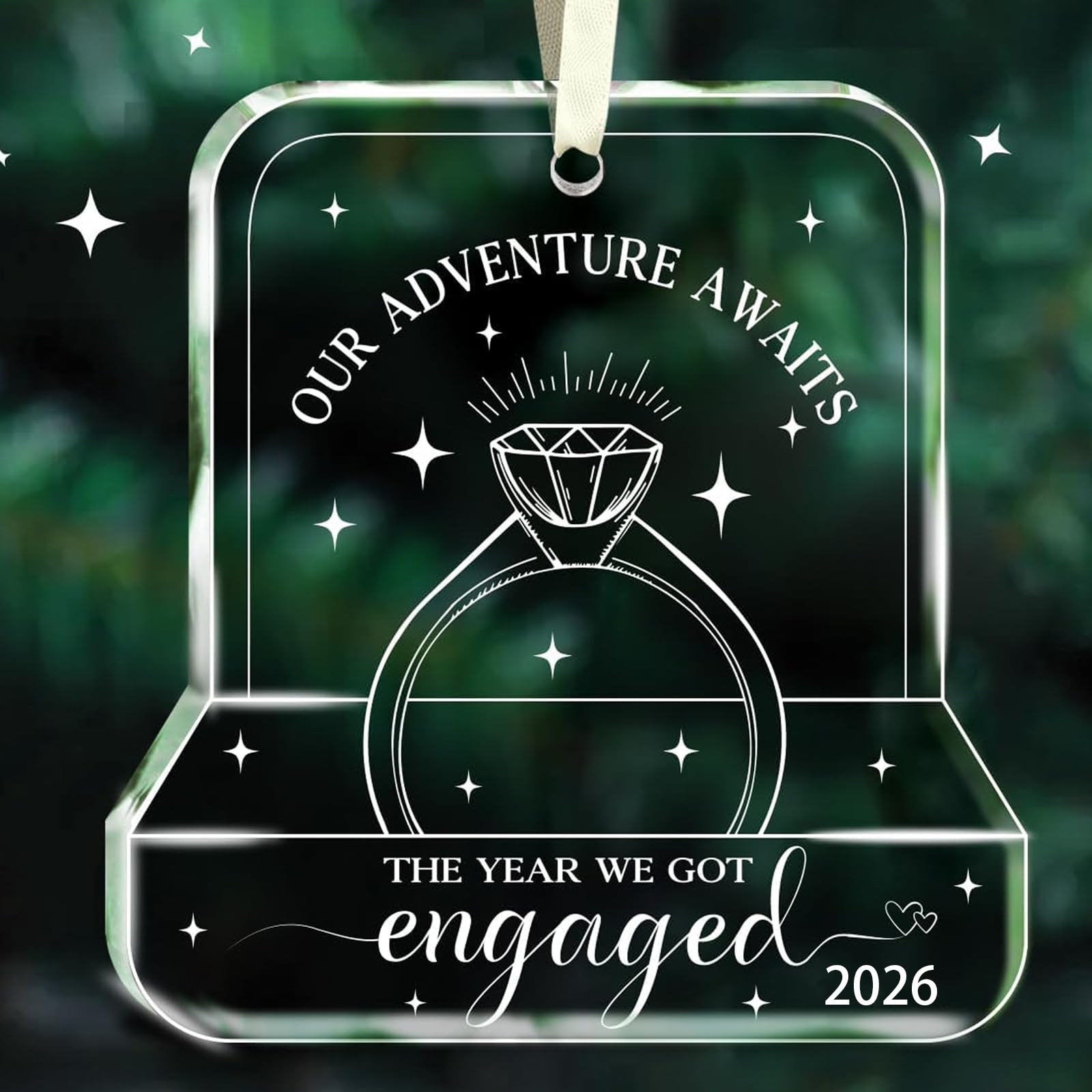 Yunvisty Engagement Gifts For Couples Mr And Mrs Gifts Engagement Gift Couple 2026 Personalised Anniversary Wedding Gift For Acrylic Keepsake Congratulations Newly Engaged Christmas Ornament