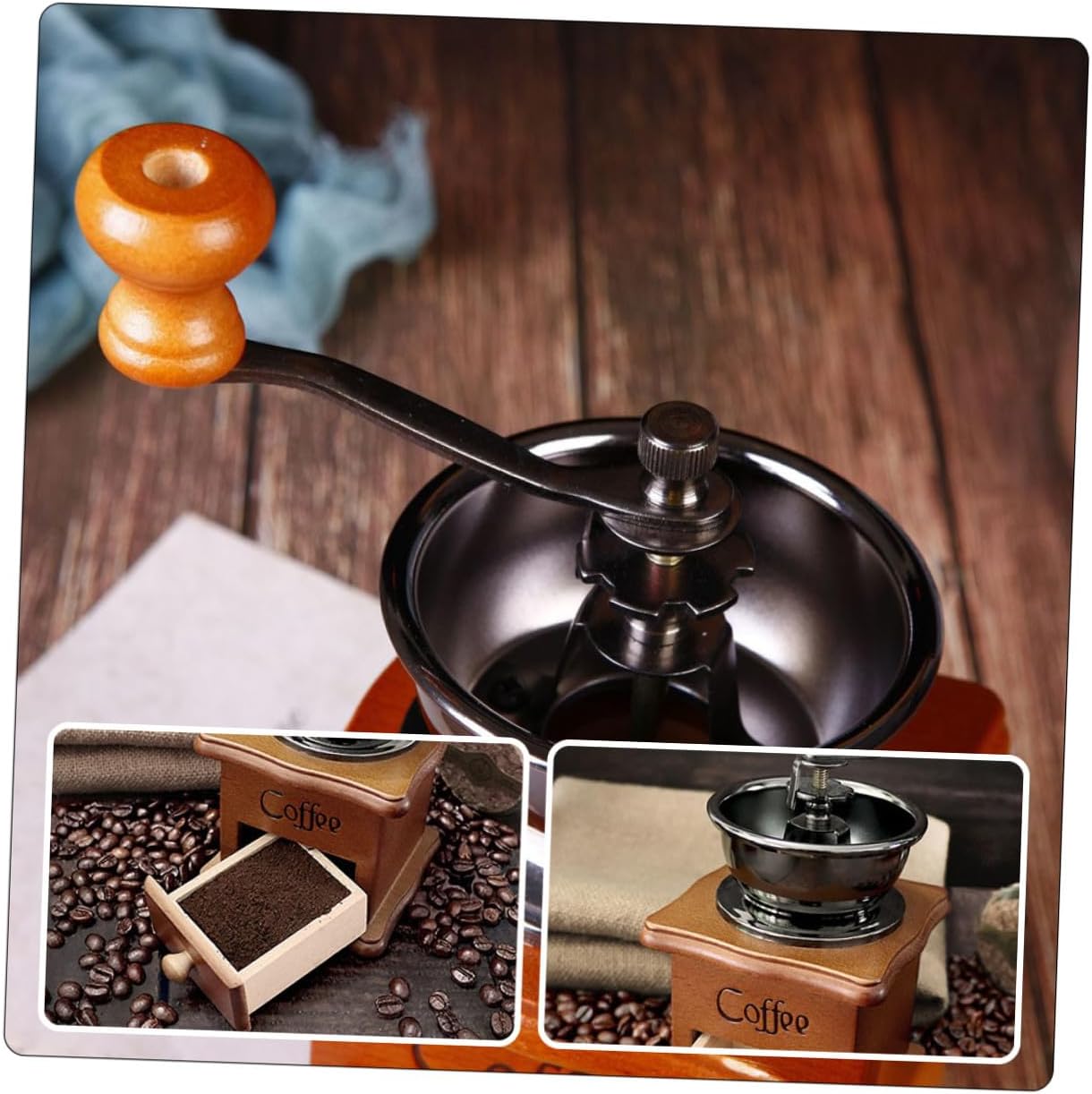 Alipis Portable Manual Coffee Grinder with Ceramic Core Hand Crank Mill for Home and Travel Compact Design for Easy Use Fine Grinding Enhances Coffee Flavor