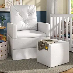 Poltrona de Amamentação com Balanço e Puff Multimóveis Ex4003 Branca