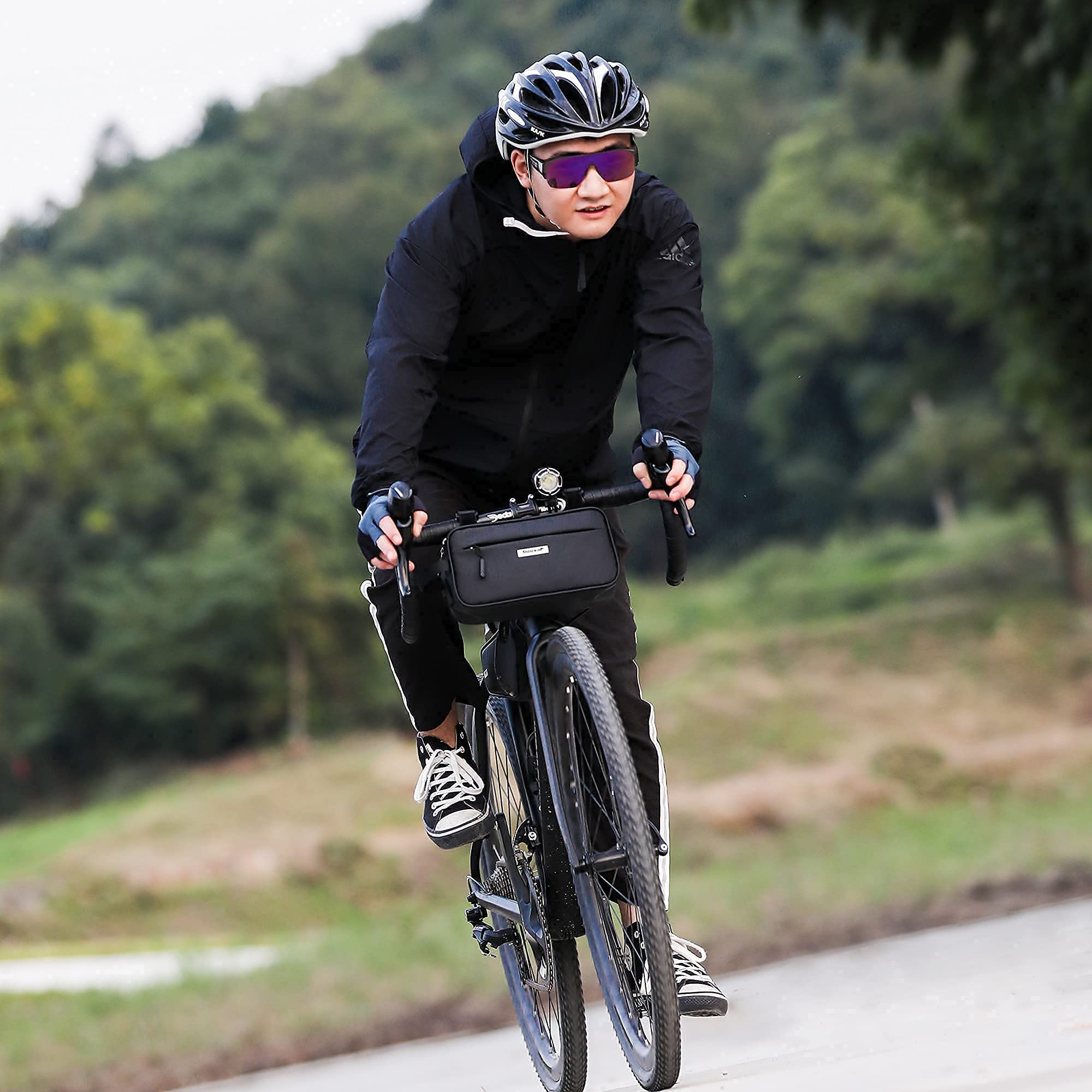 Baixia Borsa anteriore per bicicletta | Borsa a marsupio per bici con tubo superiore anteriore impermeabile | Borse per manubrio con telaio anteriore per biciclette Custodia per telefono con supporto