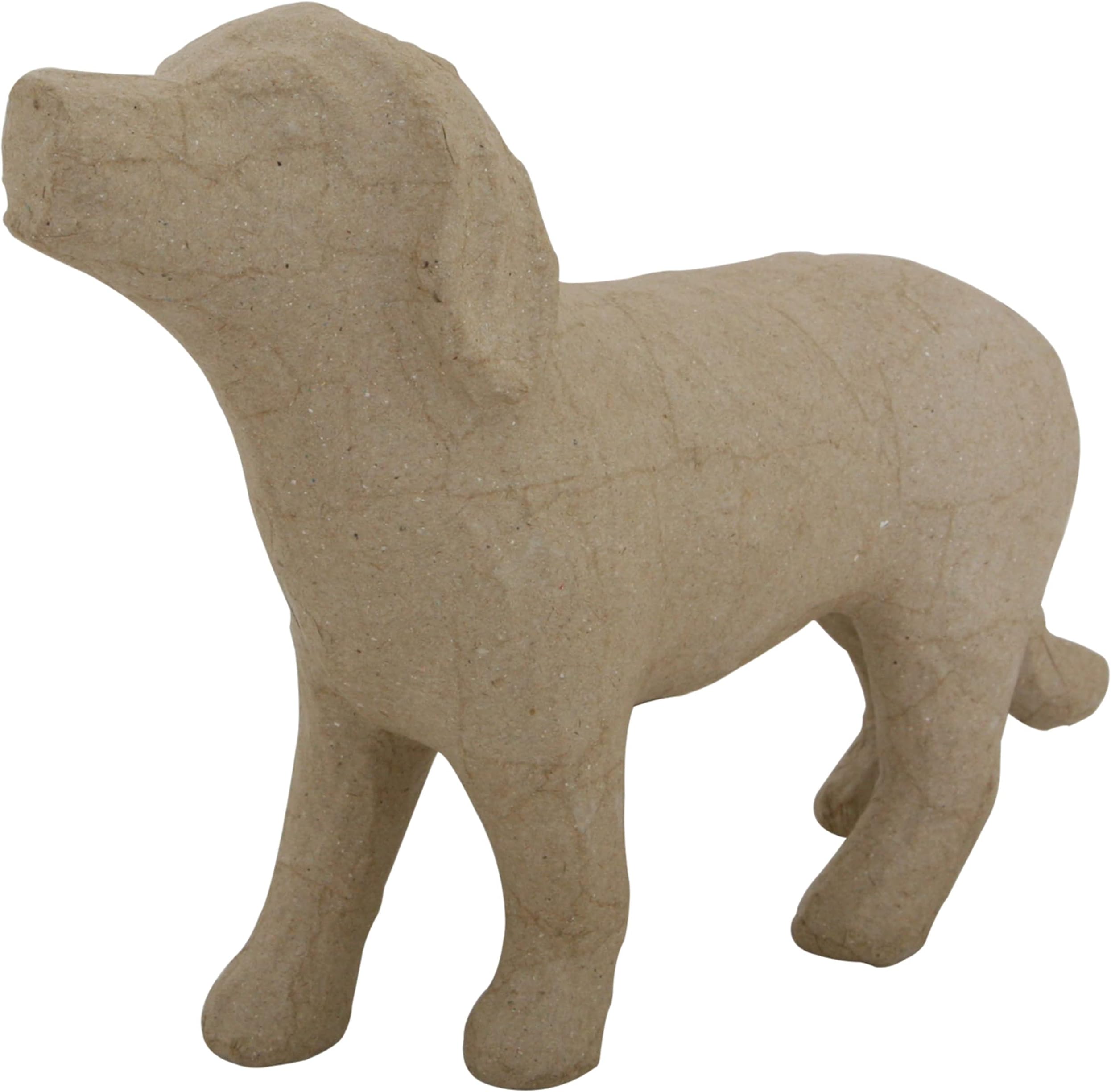Papier Mache Paper Mache Animal Dog-Style 2-10.5" x 6.6", Brown