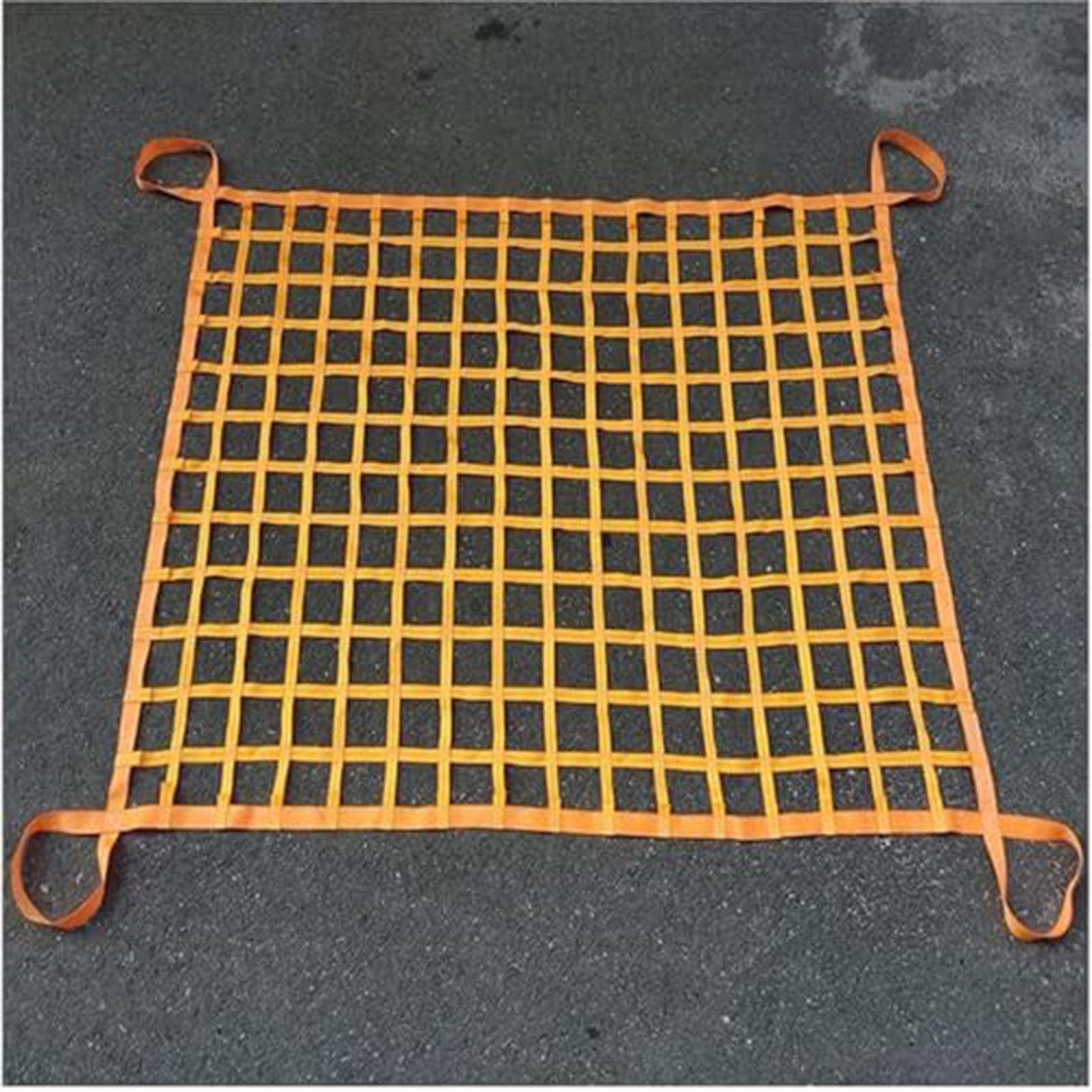 WQPMNYG Hoisting Lifting Nets,Heavy-Duty Safety Lifting Net Straps - 1.5x1.5M Flat Nylon Hoisting Sling, 10cm Mesh, Tear-Resistant, 300kg Load Capacity for Industrial Loading, Unloading &