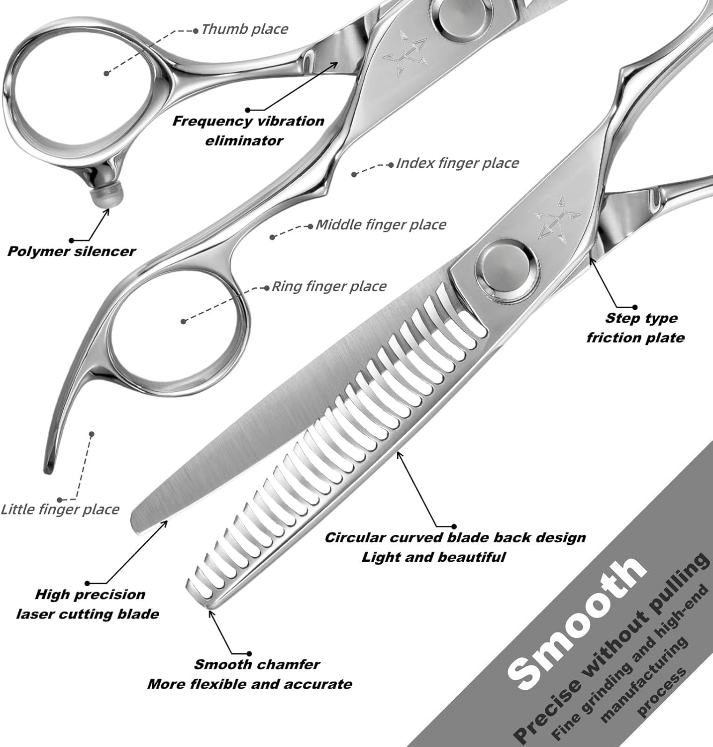 High-end Professional Hair Cut Thinning Scissors Hair Cutting Teeth Shears Barber Hairdressing Texturizing Scissor Extremely Very Sharp 6 Inch Dynamic Steel Alloy For Men Women Salon & Home