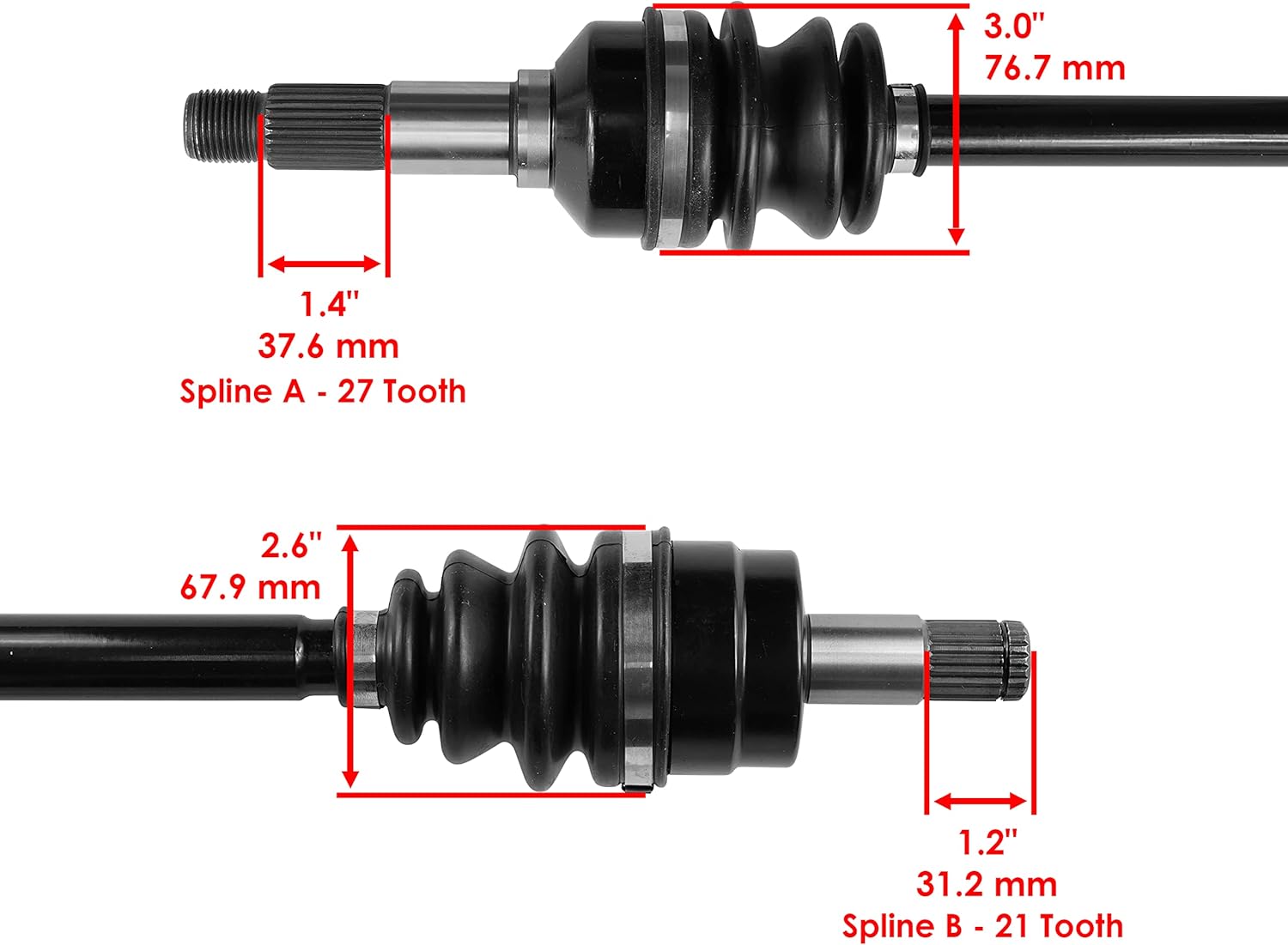 Caltric Front Left Complete Cv Joint Axle Compatible with Yamaha Rhino 660 Yxr660F 4Wd 2006 2007
