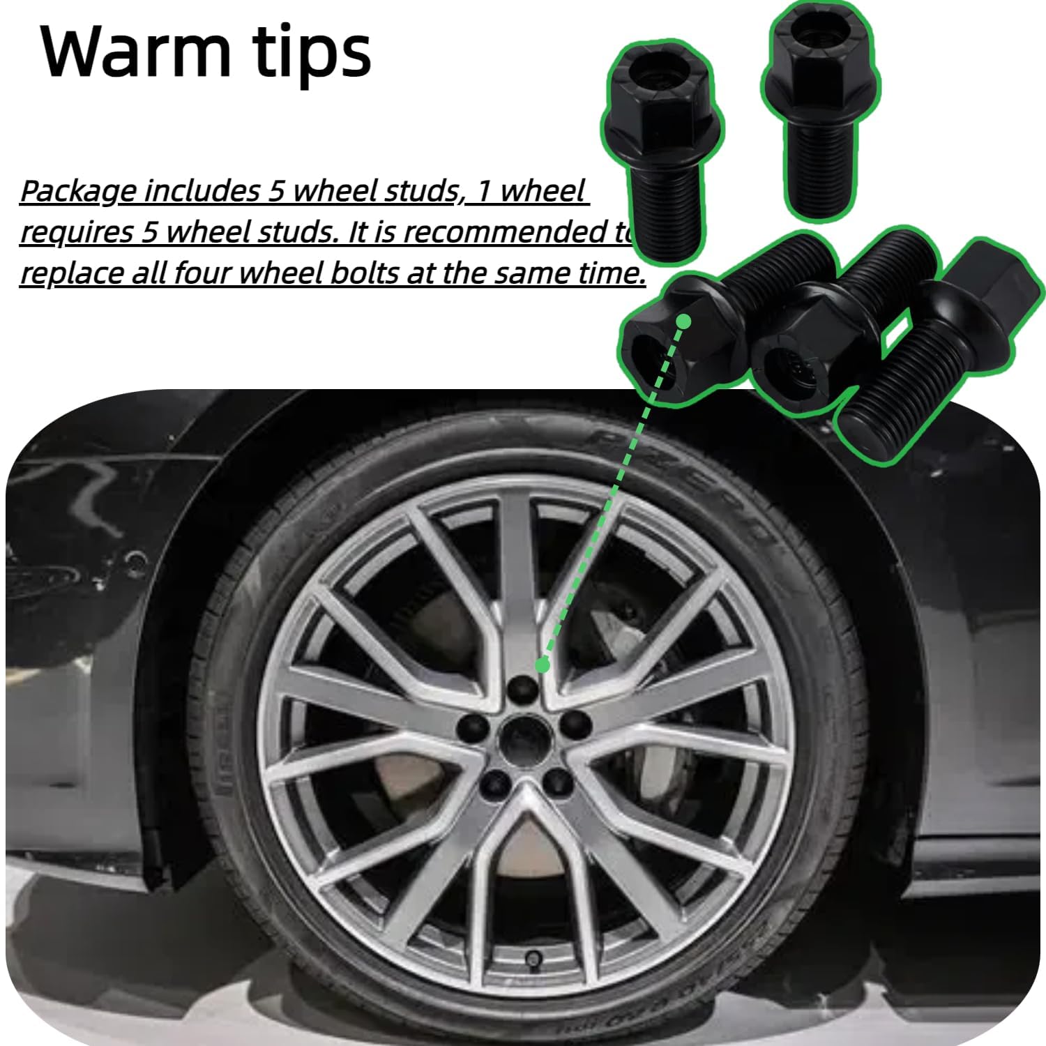 10 PCS 8D0601139D WHT002437 Wheel Lug Nut Bolts Fits for VW Golf Jetta Passat Beetle CC for Audi A3 A4 A5 A6 A7 Quattro A8-M14-1.50