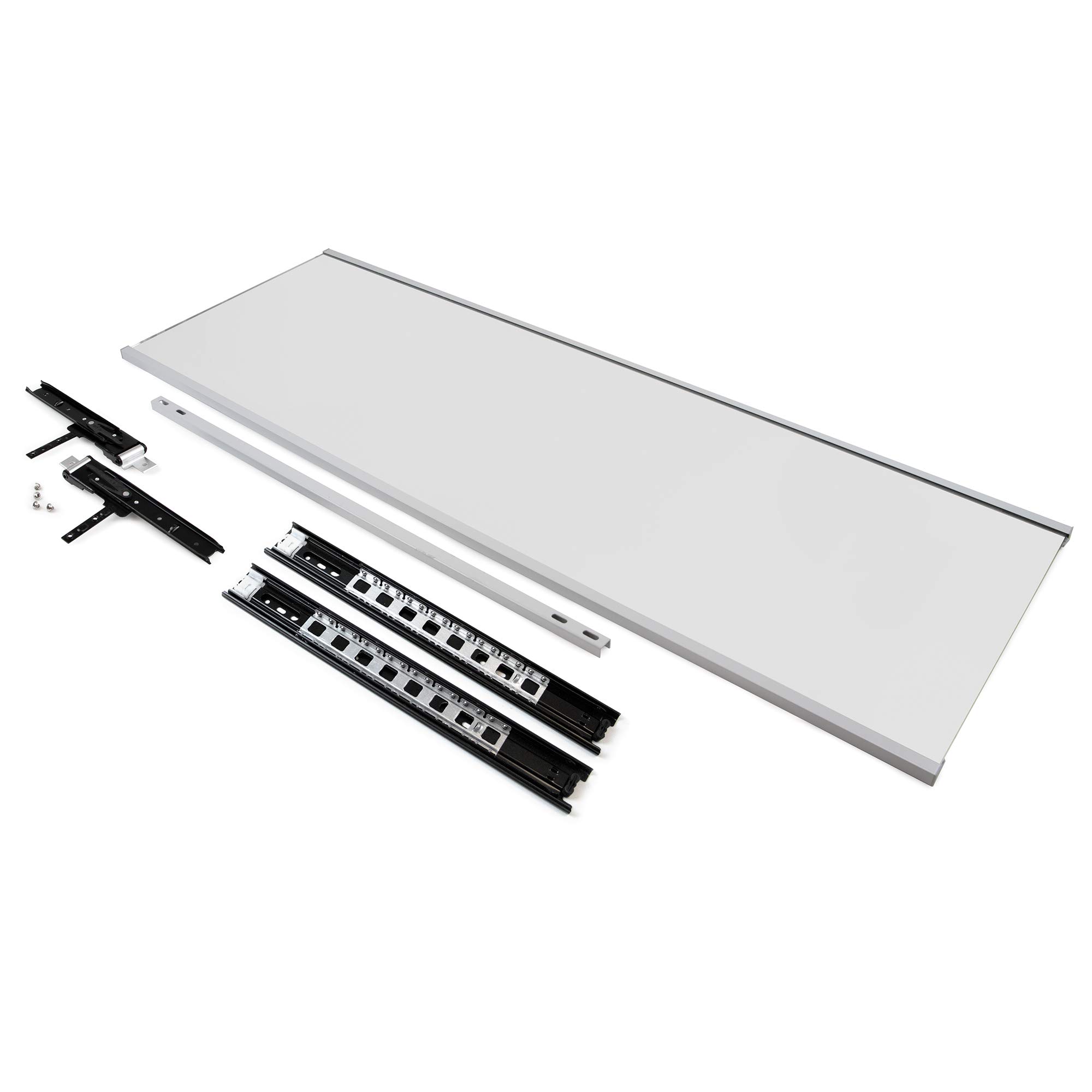 EMUCA - Espejo extraíble para Interior de Armario, Espejo orientable Interior Mueble, 340 x 1000 mm, Acabado Gris Metalizado