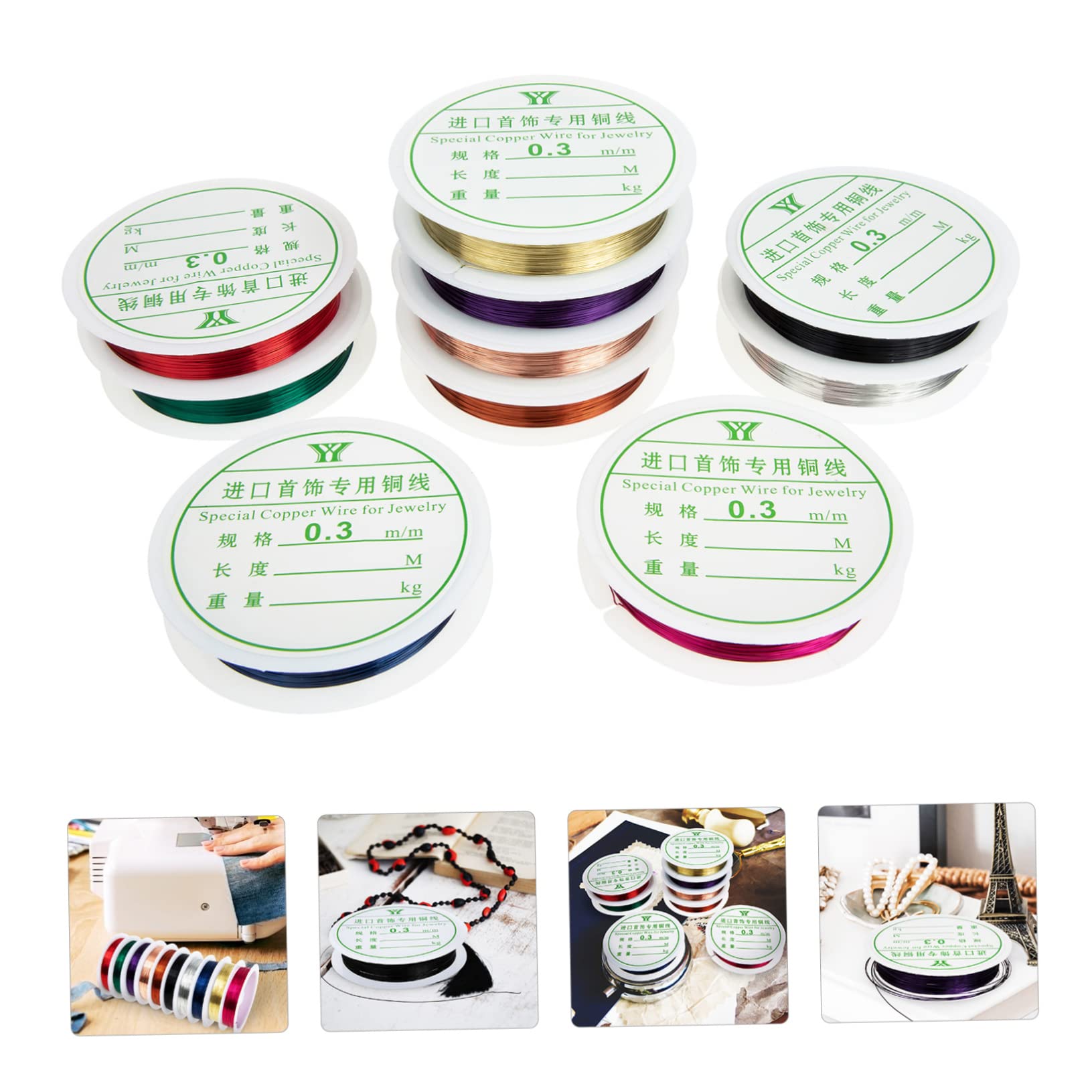 Housoutil 3 Set Filo Per Perline Rame Per Creazioni Fai Da Te Gioielli Decorazioni E Giardinaggio Misti 10 * 3