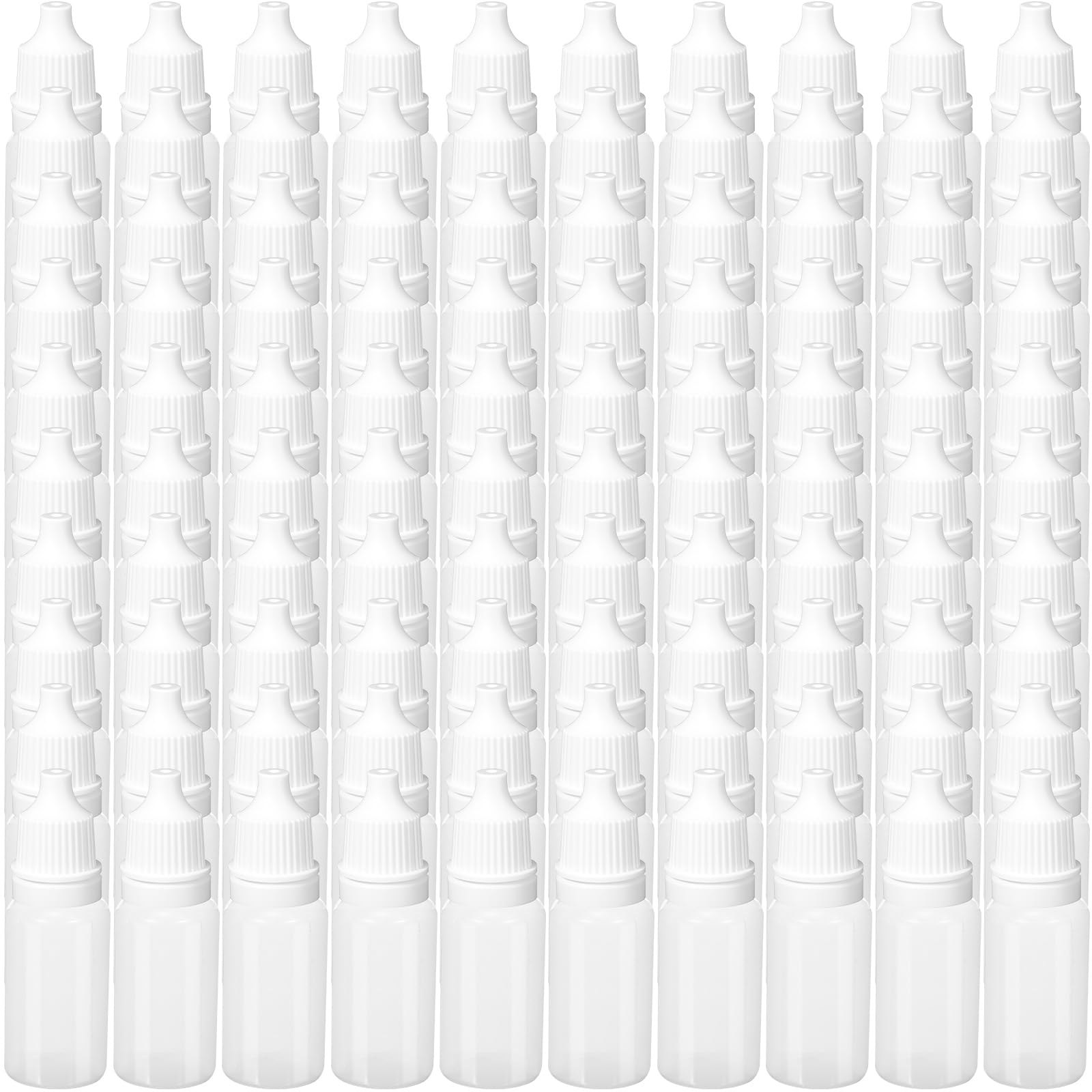 100 Pcs Plastic Dropper Bottles Squeezable Eye Liquid Dropper with Caps and Plug for Oil Eye Liquid Storage (20 ml)