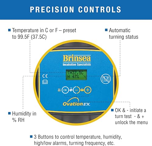 Miniatura 3 de Brinsea Ovation 56 EX - Incubadora de huevos con control automático de humedad y giro de huevos para incubar 56 pollo, pato, otros huevos de pájaro