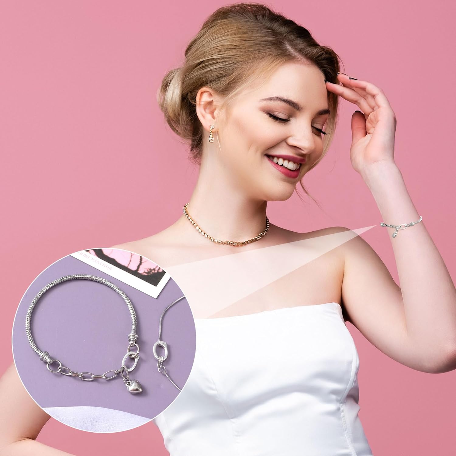 925 Sterling Silver Oval Jewelry Clasps, Hypoallergenic Necklace Enhancer Shortener, Spring Bail Clasp Rings Connector Carabiner for Bracelet Anklet Jewelry Making - Image 6