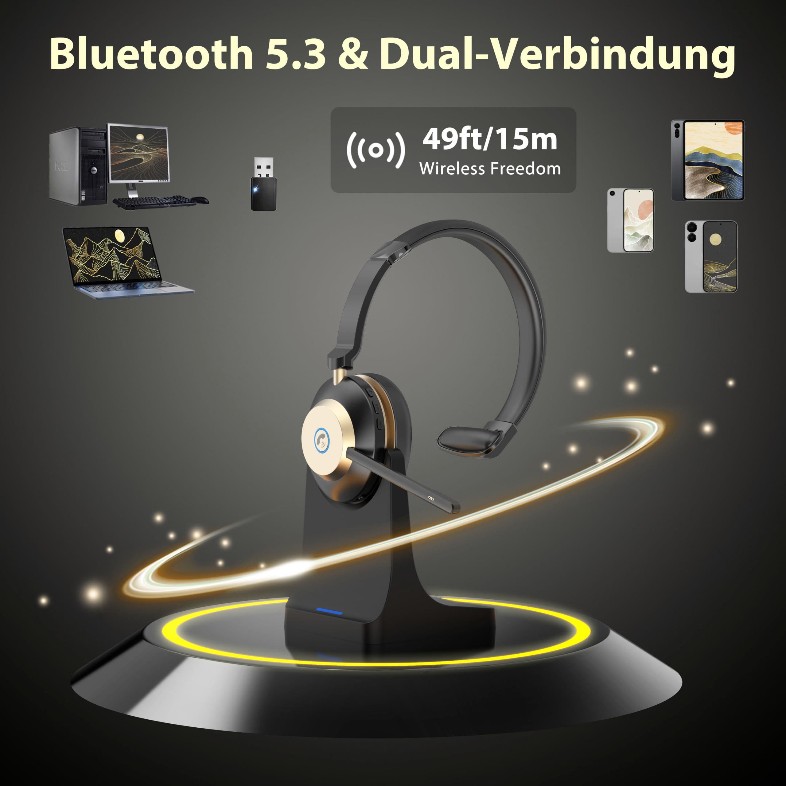 Earbay Casque sans fil avec microphone