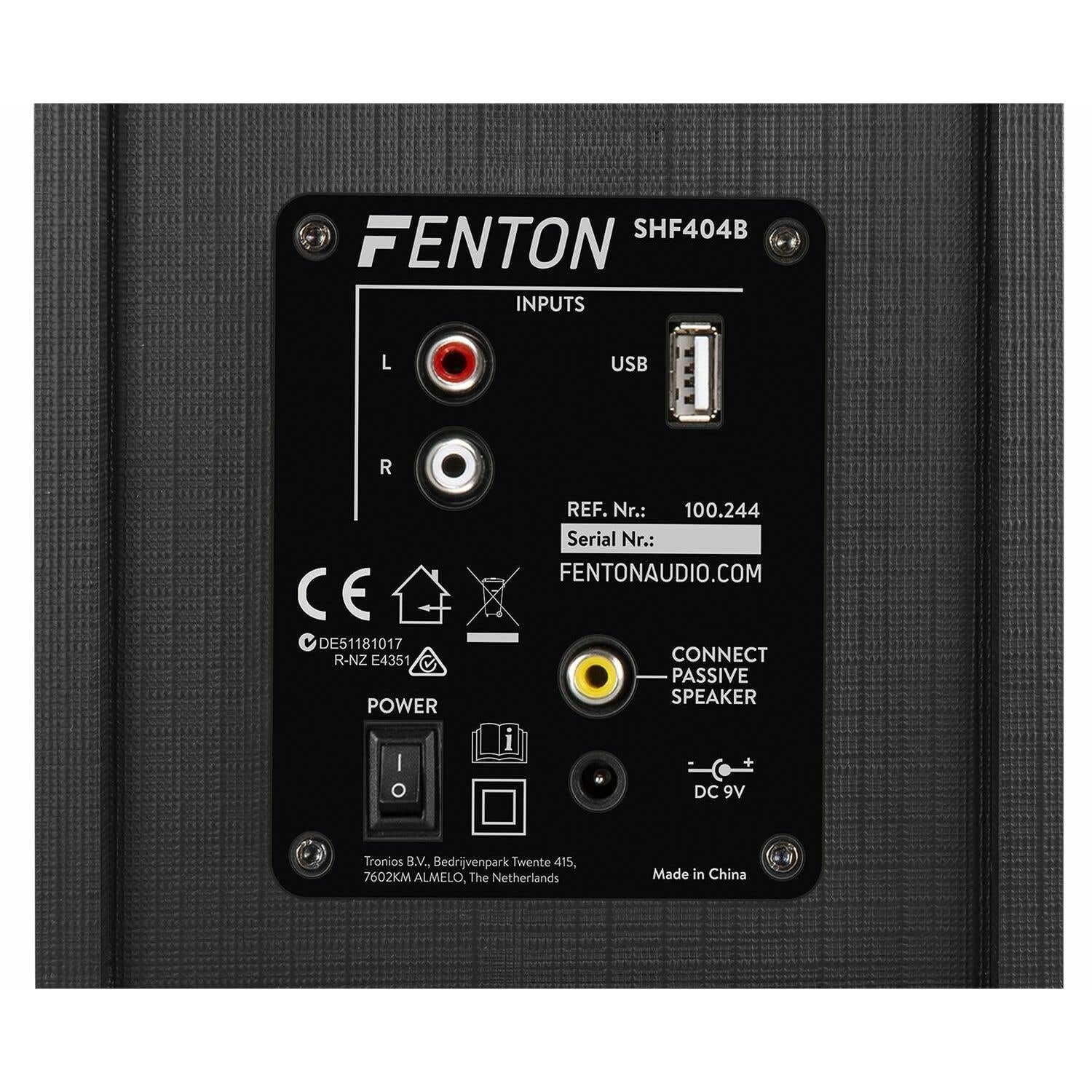 Fenton SHF404B - Coppia di altoparlanti da libreria con Bluetooth, altoparlanti attivi, ideali per musica, giochi, film e produzione musicale, 160 Watt, 4", USB e RCA