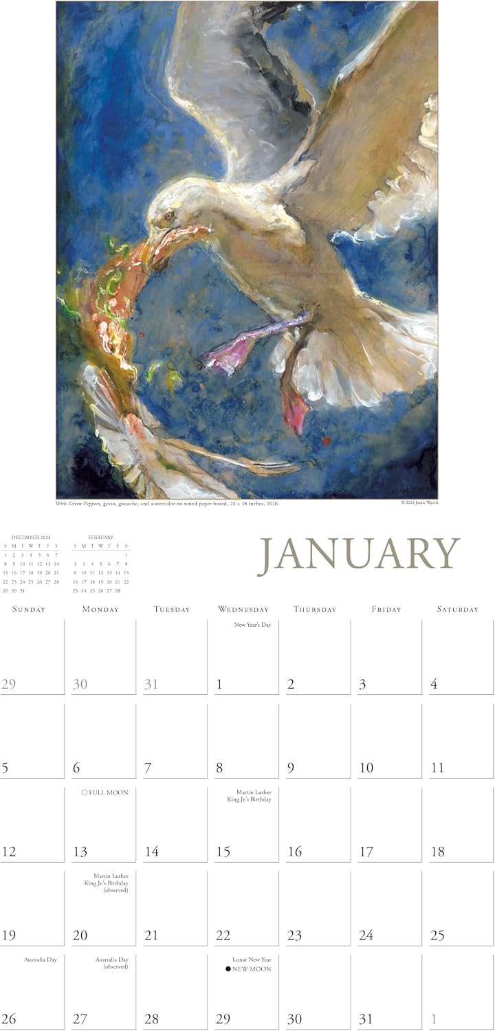 The Art of Jamie Wyeth 2025 Wall Calendar, 16-Month Art & Design Calendar, 12" x 12" image 4