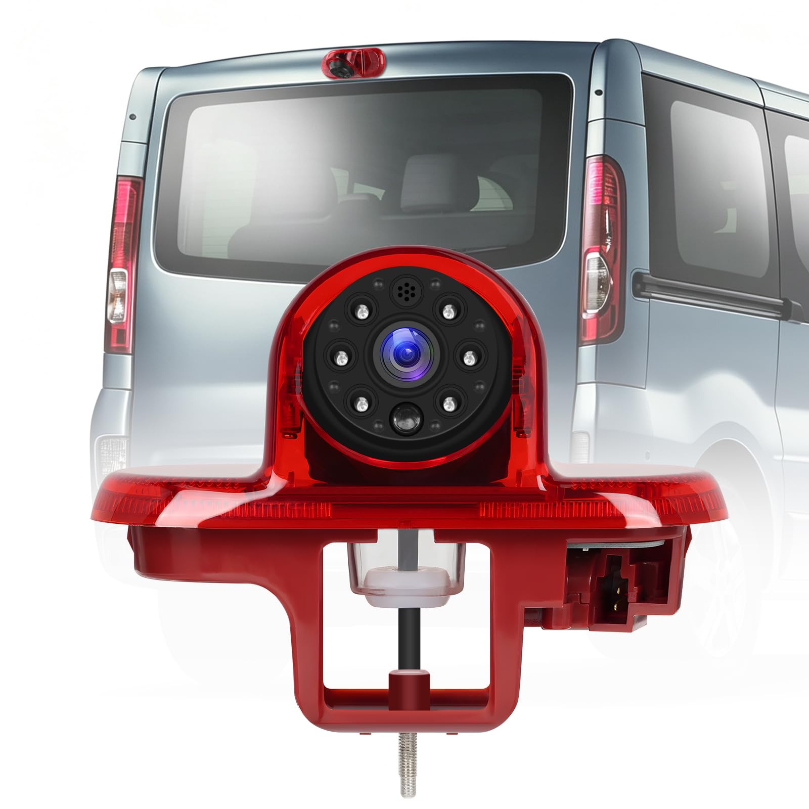 Hodozzy Cámara de Visión Trasera para Renault Trafic/Opel Combo/Opel Vivaro 2001-2014, Cámara para Tercera Luz de Freno, Visión Nocturna por IR, Resistente al Agua IP67, con Línea de Marcha Atrás
