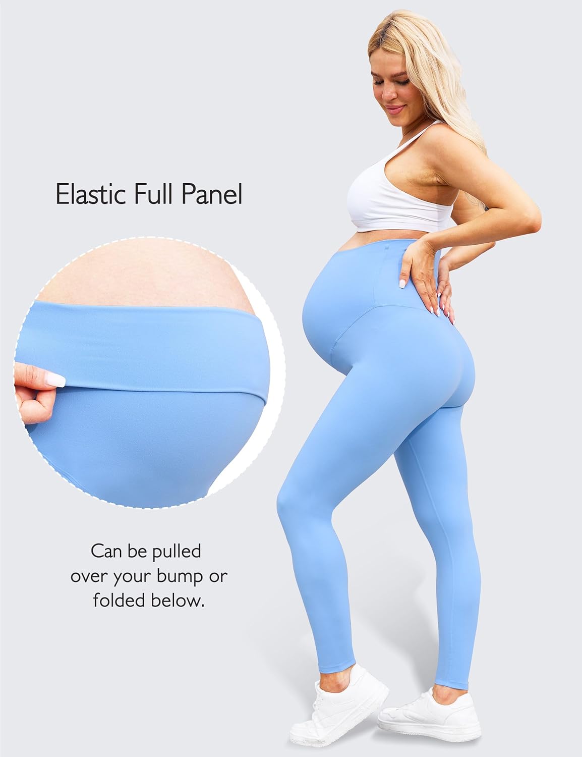 Women's Maternity Leggings Over The Belly - Ultra Stretchy Soft Bump Support Workout Activewear Yoga Pregnancy Pants