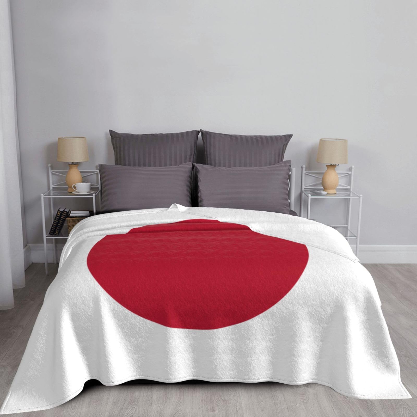 Manta de viaje portátil de 80 x 60 pulgadas, suave, resistente a las arrugas, plegable, exquisito estampado de bandera japonesa