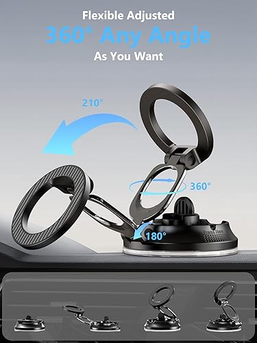 Miniatura 5 de Magsafe - Soporte magnético de teléfono para automóvil 90+ LB de succión más fuerte y 3000gf magnético más fuerte Soporte de teléfono ajustable de