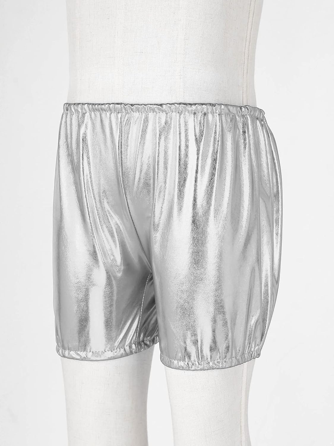 Oyolan Kids Girls Metallic Shorts Shiny Hot Pants Sparkly Dance Outfits Gymnastics Yoga Tight Short Pants