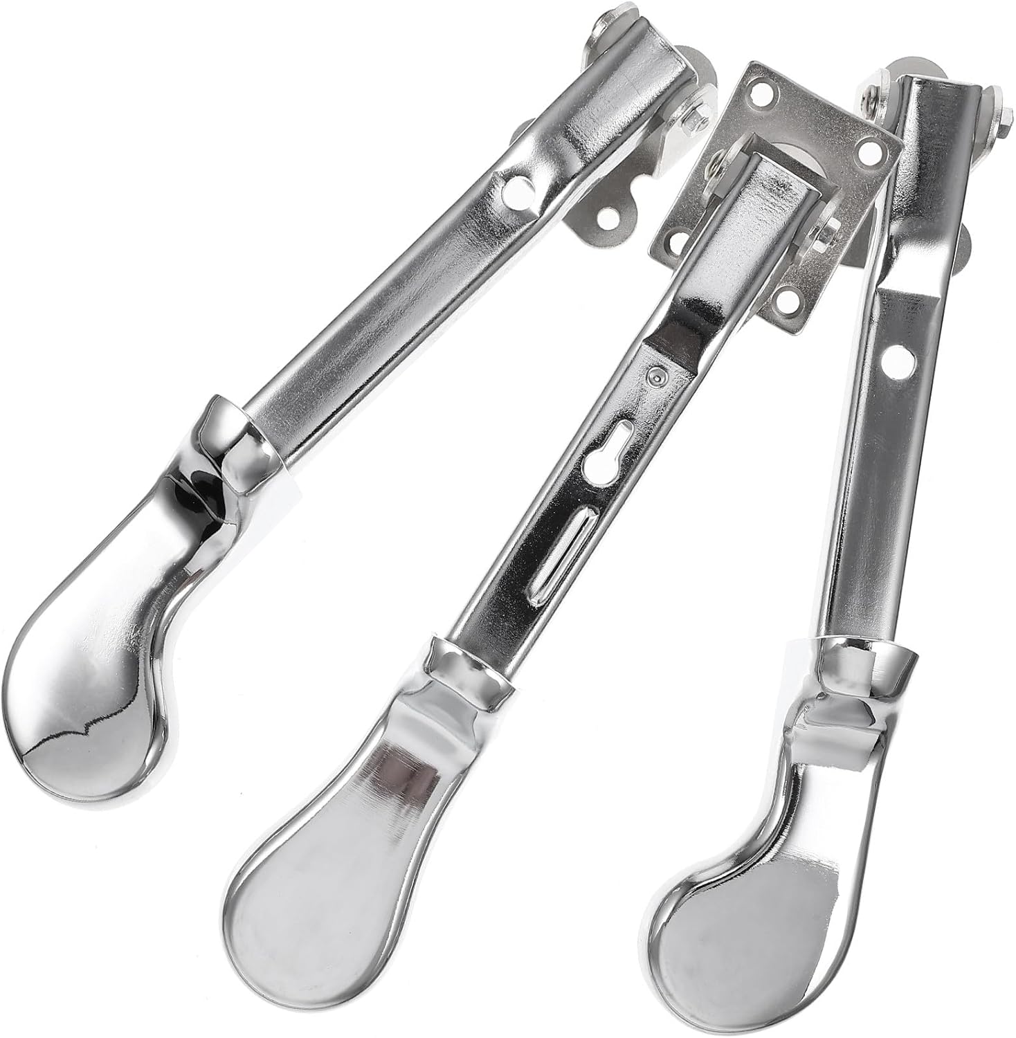 Ipetboom 3pcs Silver Alloy Upright Piano Sustain Pedals Replacement Parts Half-copper Connection, Metal Piano Pedals for Keyboard and Instrument Accessories
