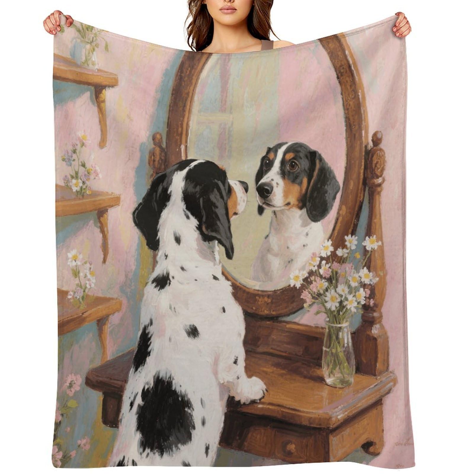 Dachshund Dog Throw Blanket for Couch and Bed Super Soft Warm Lightweight Throw Blankets Cozy Fuzzy Flannel Blanket Personalized Decorative Blankets for Sofa Decor 60"x80"
