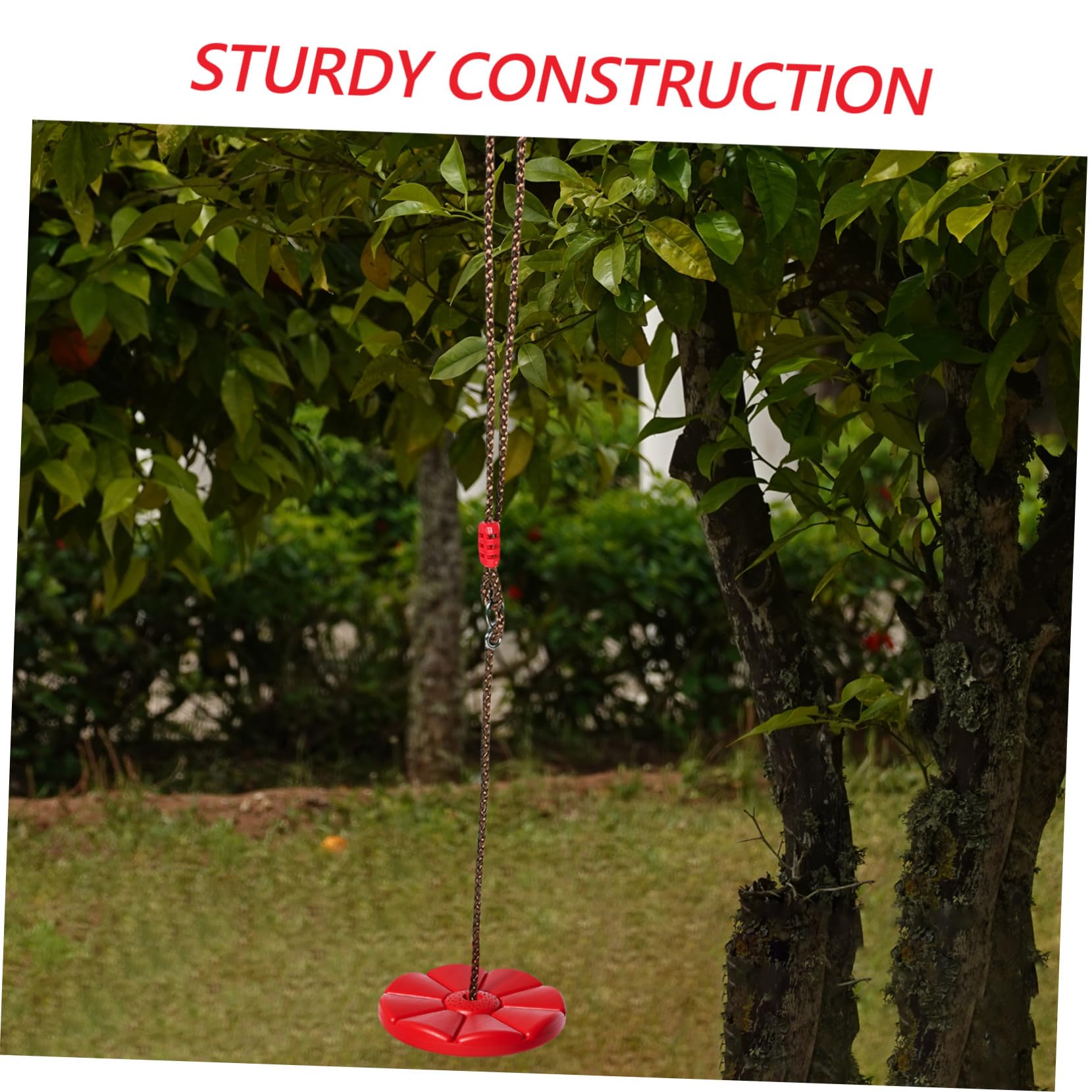 Petal Outdoor Tree Swing Set for Plastic Disc Swing with Adjustable Height Easy Installation Backyard Playground Equipment for Children