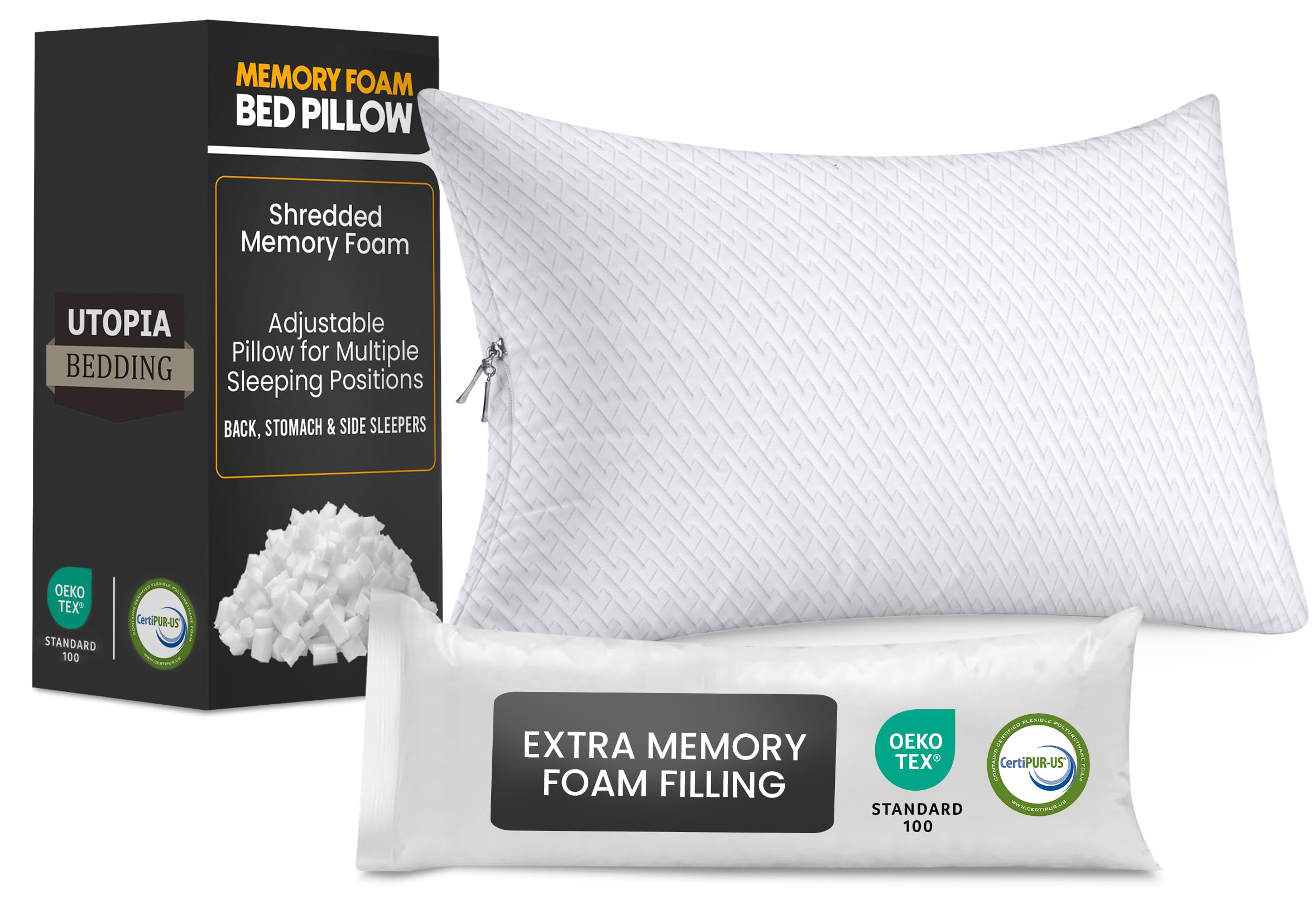 Utopia Bedding Shredded Memory Foam Pillows