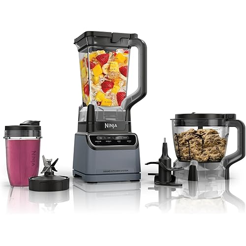 Ninja® Grand Kitchen System 1200, KS500 – Blender & Food Processor Combo with 4 Preset Auto-iQ® Programs, 64 oz Processor Bowl, 72 oz Pitcher, 1200-Watt Motor, Dishwasher Safe