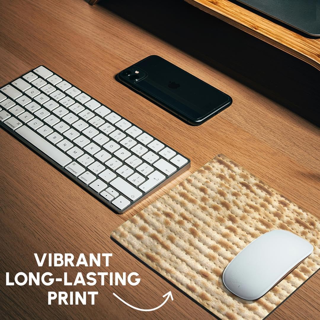 3dRose LLC 8 x 8 x 0.25 Inches Mouse Pad, Matzah Bread Texture Photo for Passover Pesach Funny Jewish Humor Humorous Matzo Judaism Food (mp_112943_1)