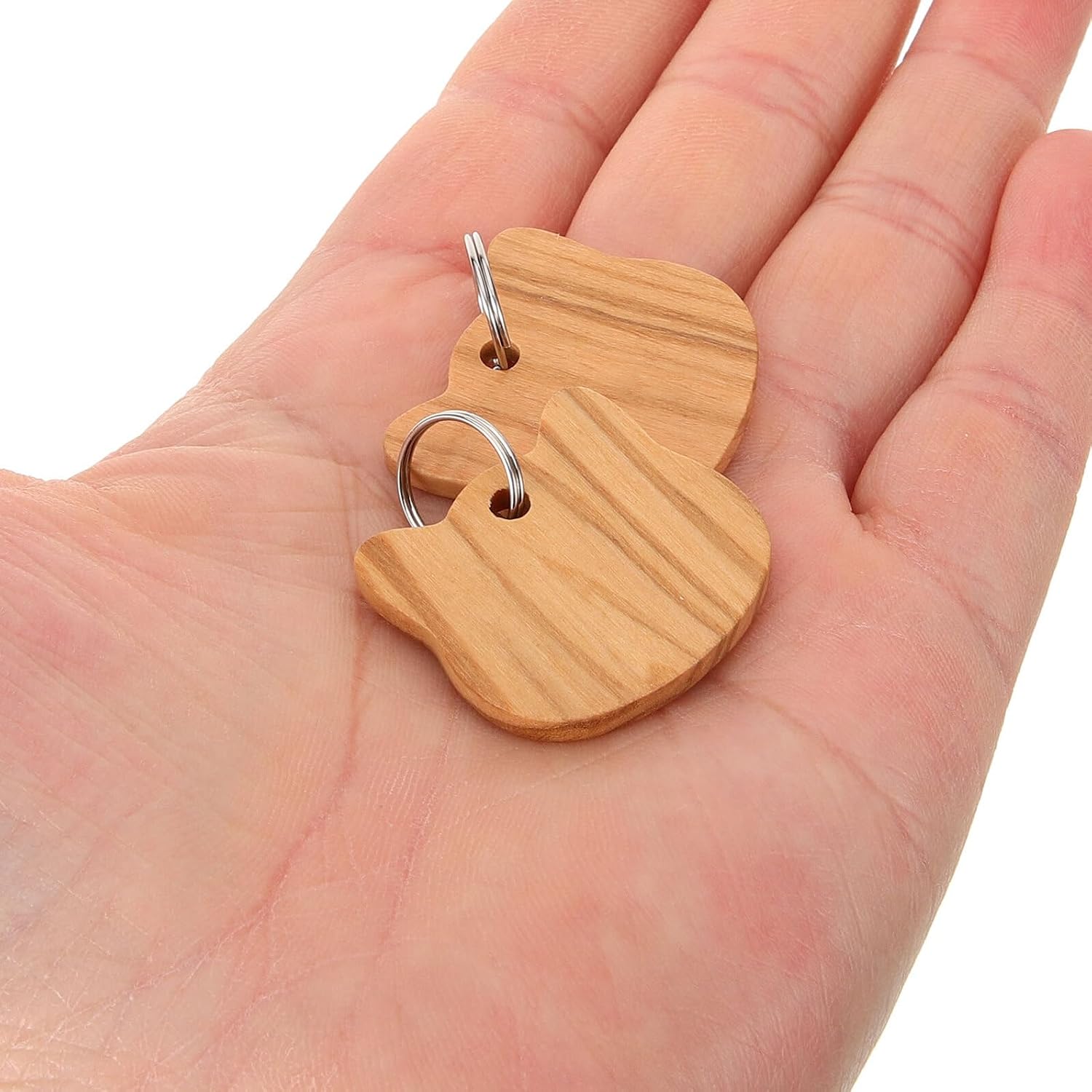 Wooden Cat Head Pet Id Tags 3pcs Set, Dog Collar Charms with Engraving Blanks, Sturdy Pet Name Tags for Dogs and Cats Collar Accessories