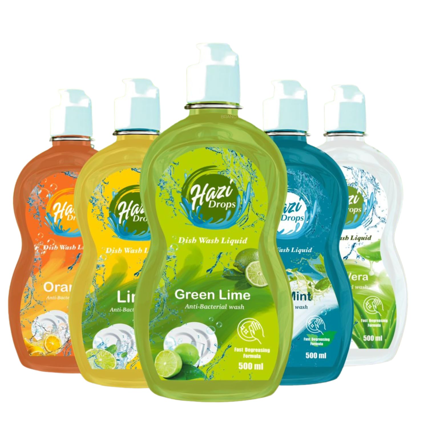 Hazi Drops Dish Wash Liquid Buy 1 Get 1 Free | 500 ml + 500 ml Combo | Fast Degreasing Formula | Anti-Bacterial Dishwashing Liquid | Fresh Fragrance for Tough Grease Removal-image-36