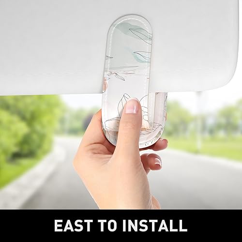 Miniatura 4 de Soporte para lentes de sol para visera de automóvil, soporte magnético de cuero para lentes de sol para automóvil, clip para colgar lentes de sol,