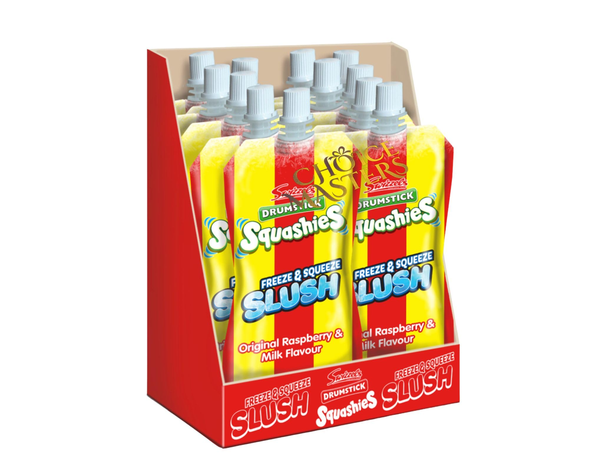 Drumstick Squashies Freeze & Squeeze Original Flavor - No Added Sugar with Fruit Juice - Vegan - Box of 12