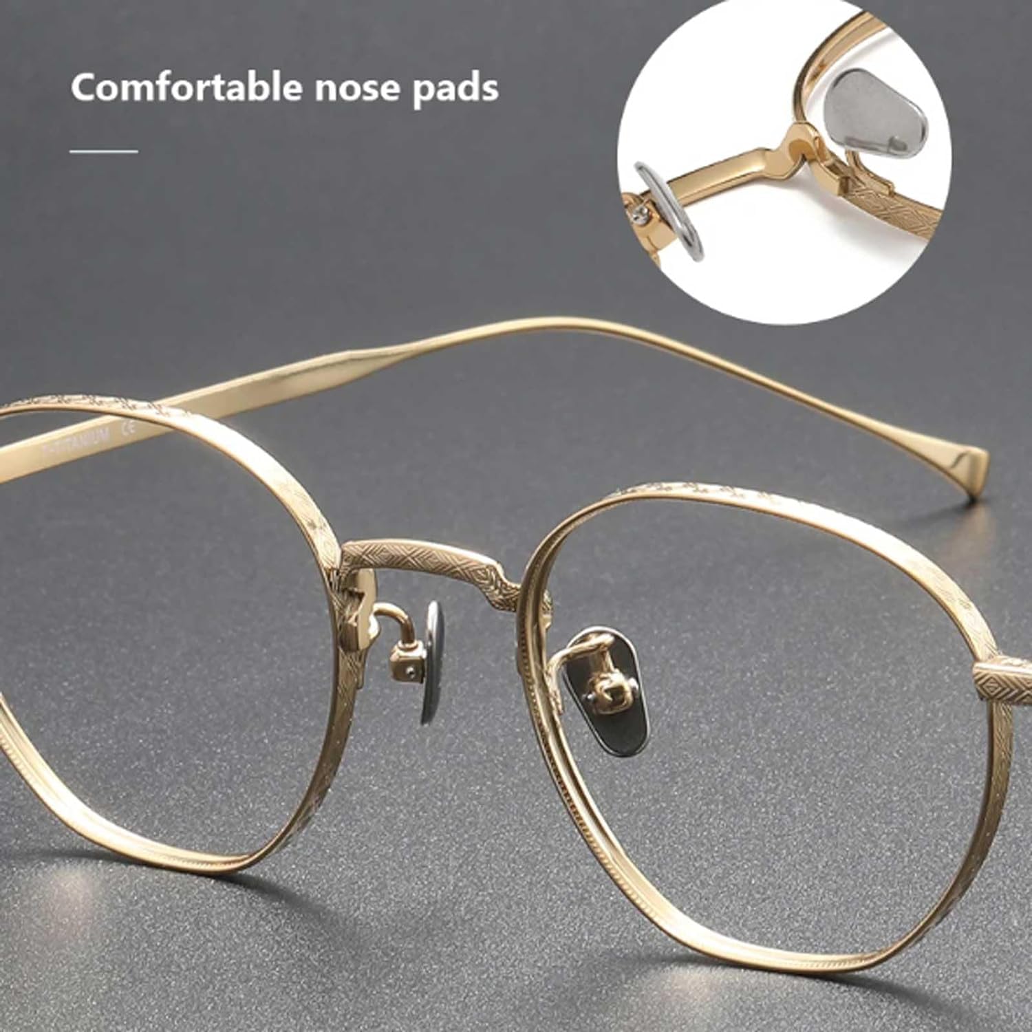 EYPKPL Runde Brillengestelle, Brillengestelle aus reinem Titan, ergonomisches Design, Brillengestelle für den täglichen Gebrauch, Brillen mit klaren Gläsern