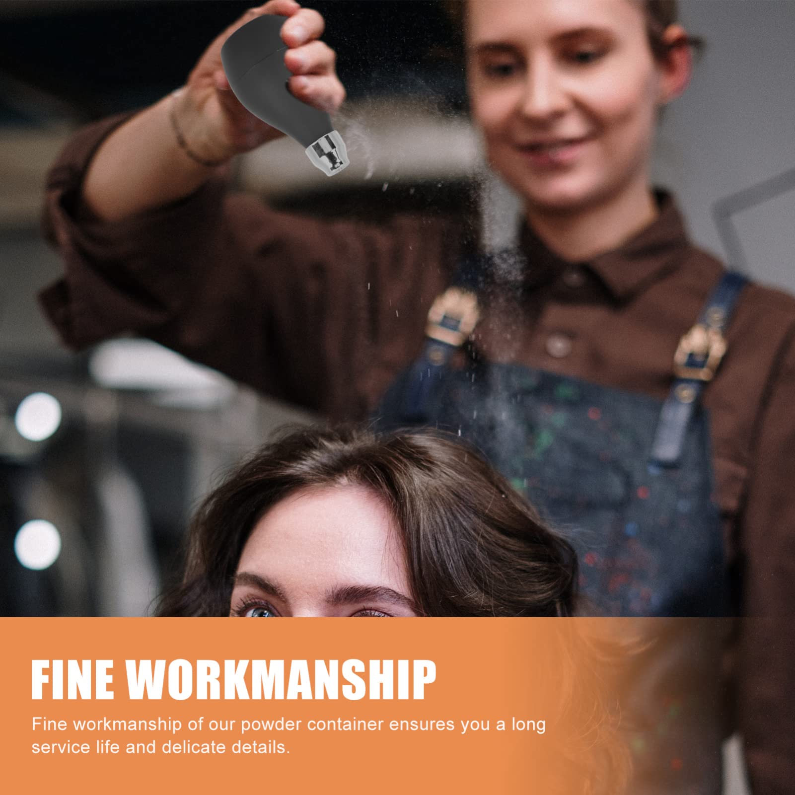 Gogogmee 1pc Portable Travel Container Manual Duster for Talc Black Talc Bottle Traveling Container for Talcum