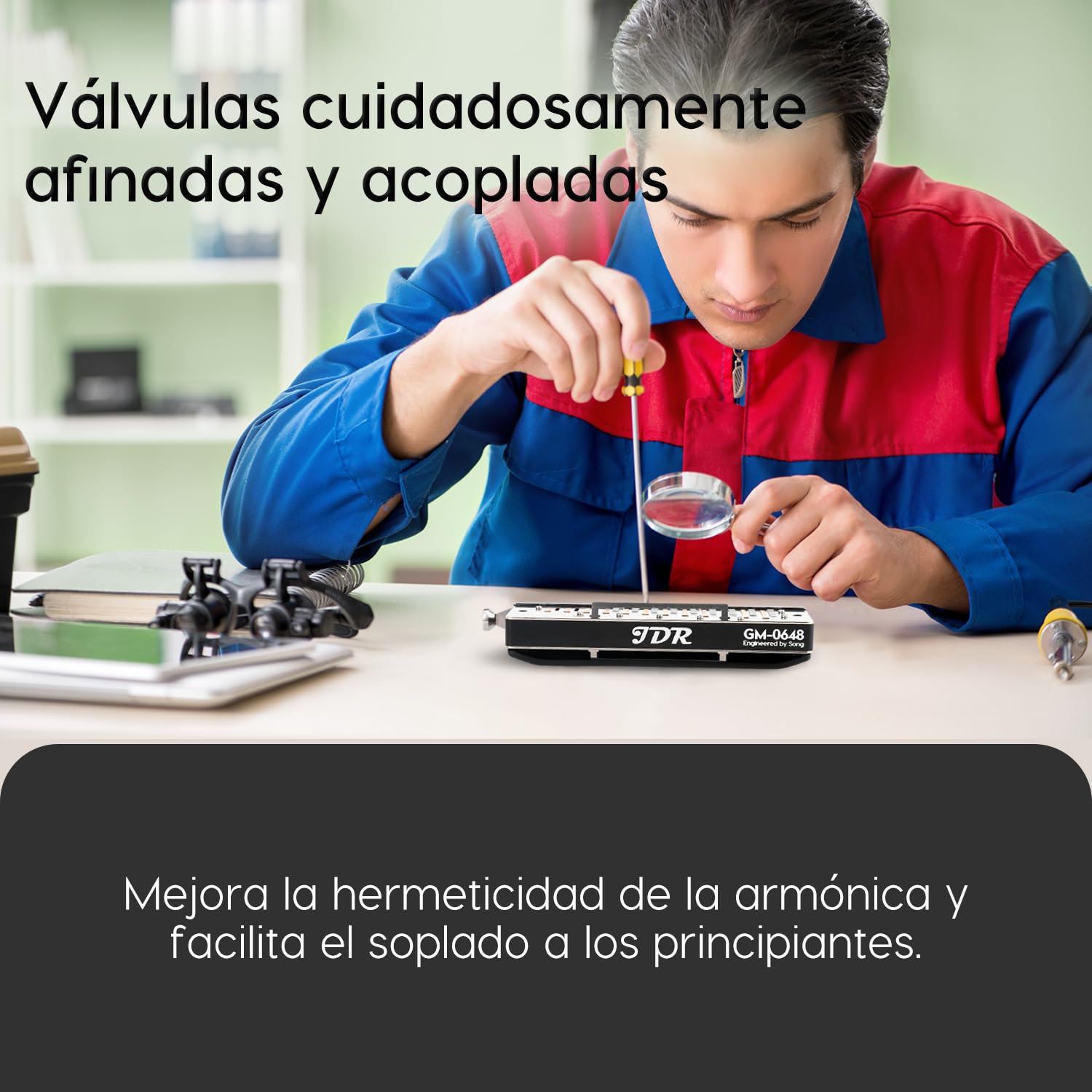 JDR Armónica Cromática Clave C 12 Agujeros 48 Tonos Órgano de Boca Cromático Arpa Clave de C para Niños Principiantes Adultos Jugador Profesional Padres | GM0648