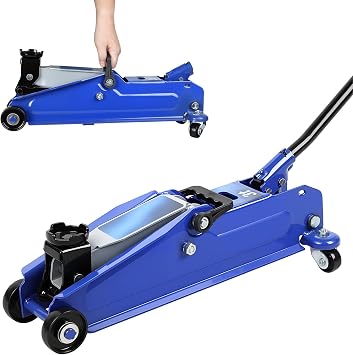 Fast Lift 3 Ton Floor Jack,6600 LBS Heavy Duty Hydraulic Floor Jack with Wheels,Lift Range5'' -15.2'',Suitable for Home,Garage and Repair Shops,Blue