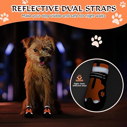 Miniatura 7 de Zapatos para perro, zapatos FISHOAKY para perros grandes, botas antideslizantes para perros y protectores de patas para pavimento caliente de